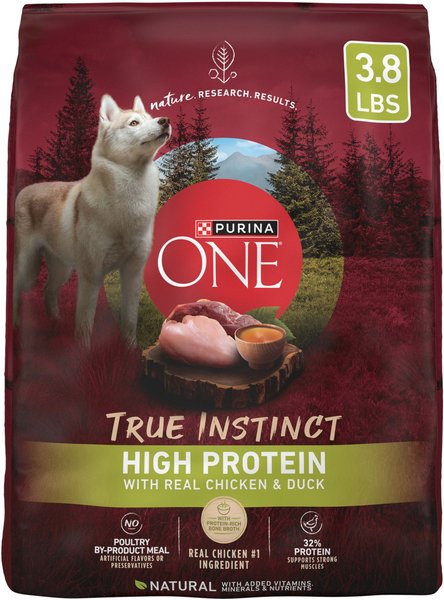 PURINA ONE Natural High Protein True Instinct with Real Chicken Duck Dry Dog Food 3.8