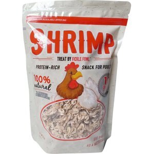 Fickle Fowl Whole-Dried High-Protein Shrimp Adult Poultry Treats, 10-oz bag, 6-pack