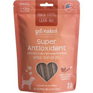 Get Naked Super Antioxidant Grain-Free Small Dental Stick Dog Treats, 18 count