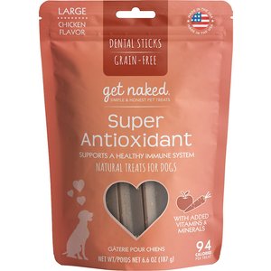 Get Naked Super Antioxidant Grain-Free Large Dental Stick Dog Treats, 6 count