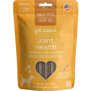 Get Naked Joint Health Grain-Free Small Dental Stick Dog Treats, 18 count