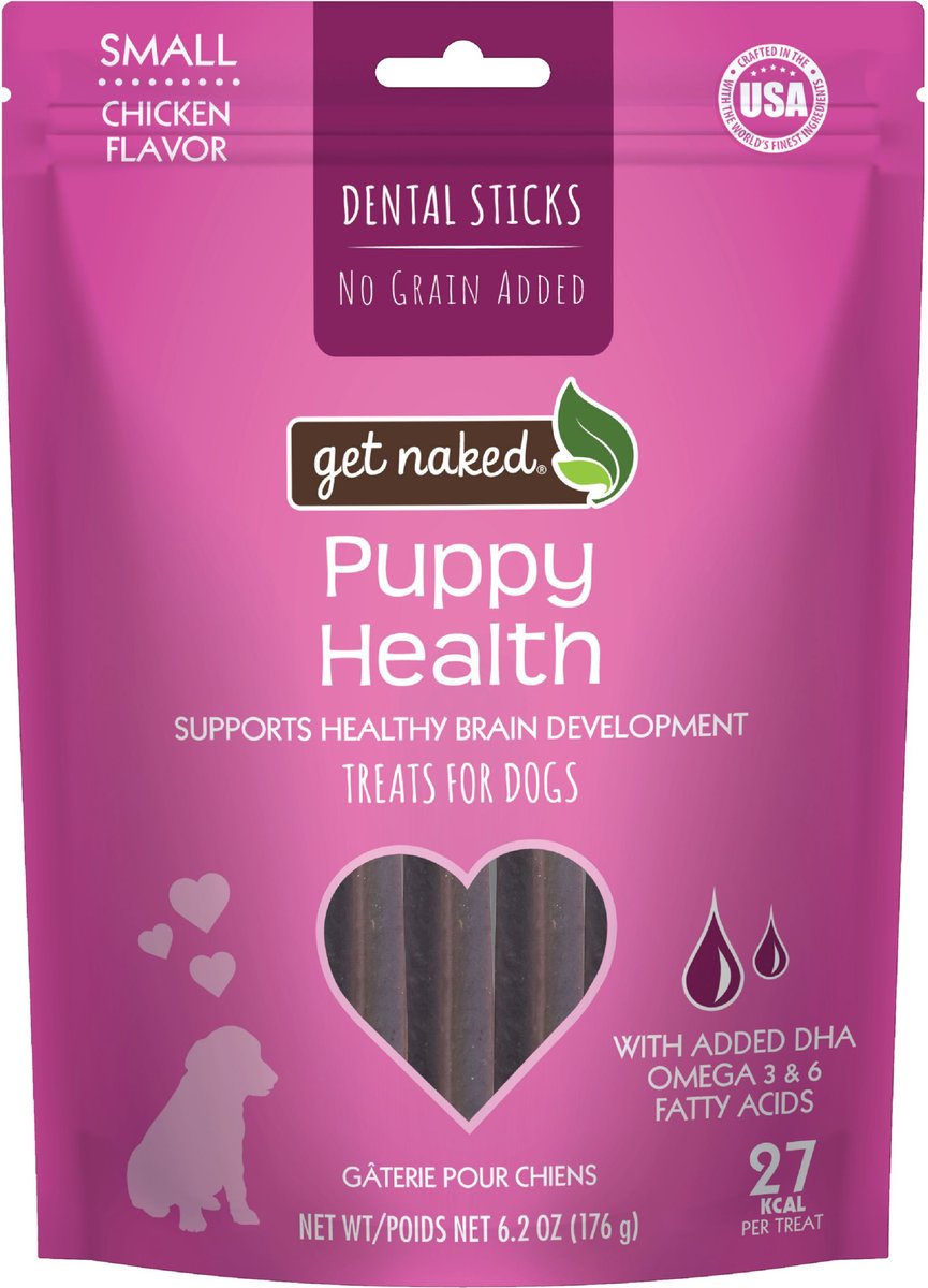 GET NAKED Puppy Health GrainFree Small Dental Stick Dog Treats, 18
