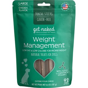 Get Naked Weight Management Large Grain-Free Chicken Flavor Dental Dog Treats, 6.6-oz bag, count varies