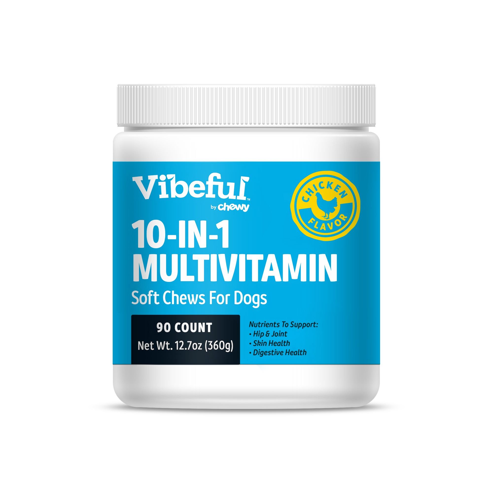 Vibeful 10-in-1 Multivitamin Bites Chicken Flavored Soft Chews Supplement for Dogs
