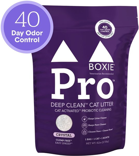 BOXIEPRO SelfCleaning Probiotic Crystal NonClumping Cat Litter, 6lb bag