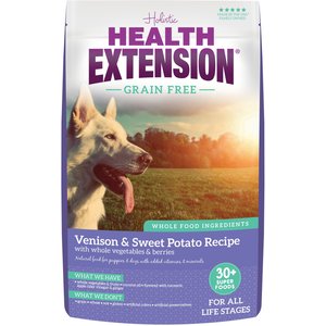 Health Extension Grain-Free Venison & Sweet Potato Recipe Dry Dog Food, 4-lb bag