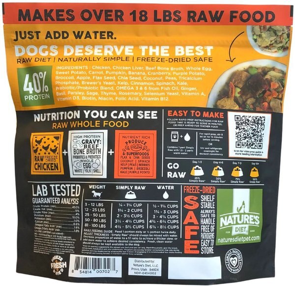 Bark and Whiskers Adult Free-Range Chicken Entrée Dehydrated Raw Dog Food, 3-lb bag