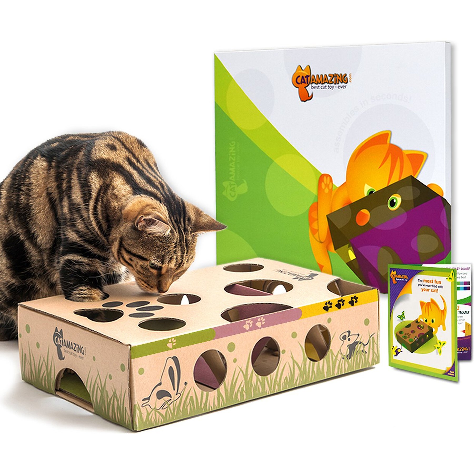 TRIXIE Flip Board Strategy Game for Cats, Puzzle Toy, Treat Dispenser,  Interactive Play, Red 