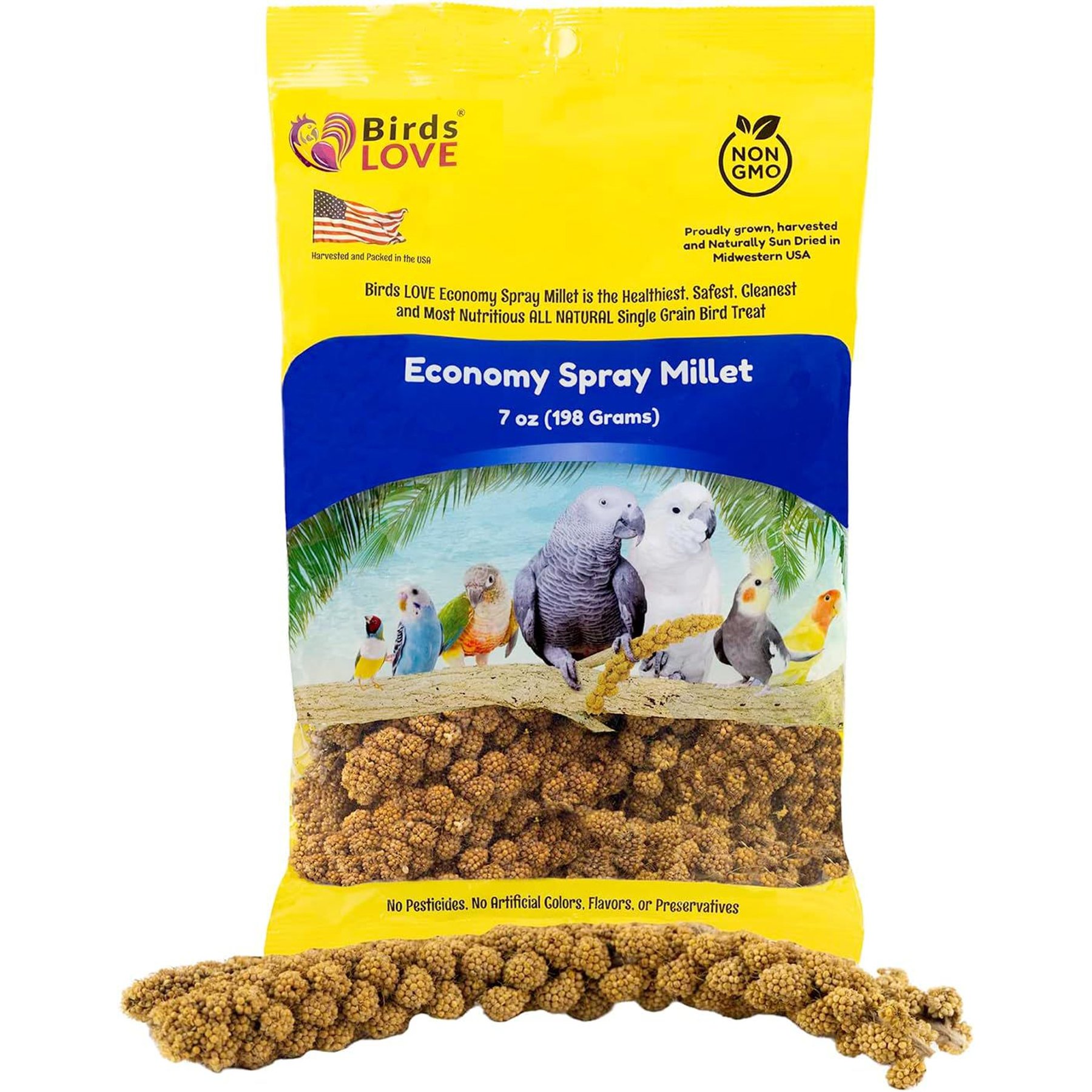 BIRDS LOVE Economy Millet Sun Dried Bird Food 7 oz bag Chewy