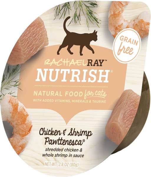 Rachael Ray Nutrish Chicken & Shrimp Pawttenesca Natural Grain-Free Wet Cat Food, 2.8 oz, case of 12 slide 1 of 7