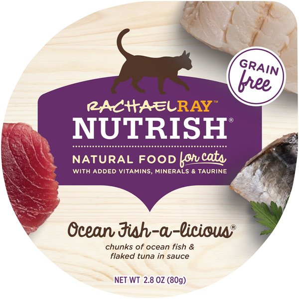 Rachael Ray Nutrish Ocean Fish-A-Licious Natural Grain-Free Wet Cat Food, 2.8 oz, case of 12 slide 1 of 8