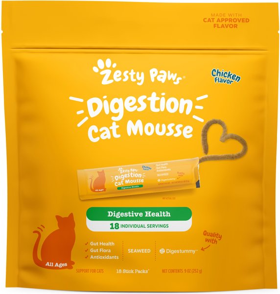 Out of Stock ZESTY PAWS Digestion Gut Health Chicken Mousse Lickable Squeeze Supplement for