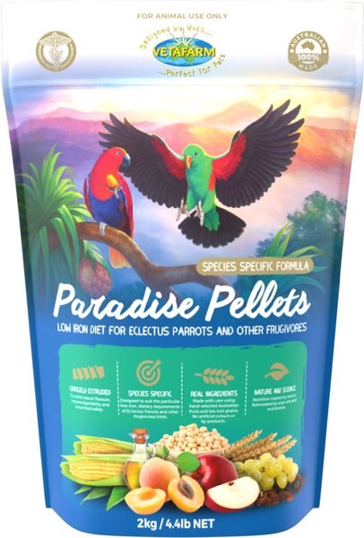 Vetafarm Paradise Pellets Bird Food for Parrots, 4.4-lb bag