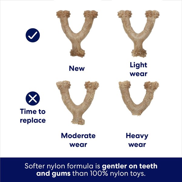Frisco Bacon Flavored Wishbone Nylon Chew Dog Toy for Heavy Chewers