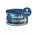 Blue Buffalo Tastefuls Ocean Fish & Tuna Entrée Pate Wet Cat Food, 3-oz can, case of 4