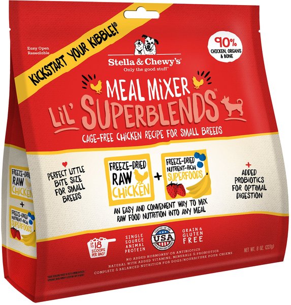 Stella & Chewy's Lil' SuperBlends Small Breed Cage-Free Chicken Recipe Meal Mixers Freeze-Dried Raw Dog Food Topper