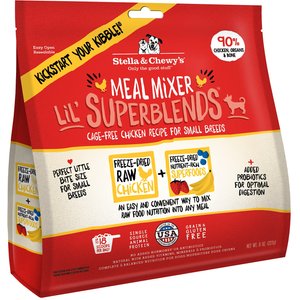 Stella & Chewy's Lil' SuperBlends Small Breed Cage-Free Chicken Recipe Meal Mixers Freeze-Dried Raw Dog Food Topper, 8-oz bag