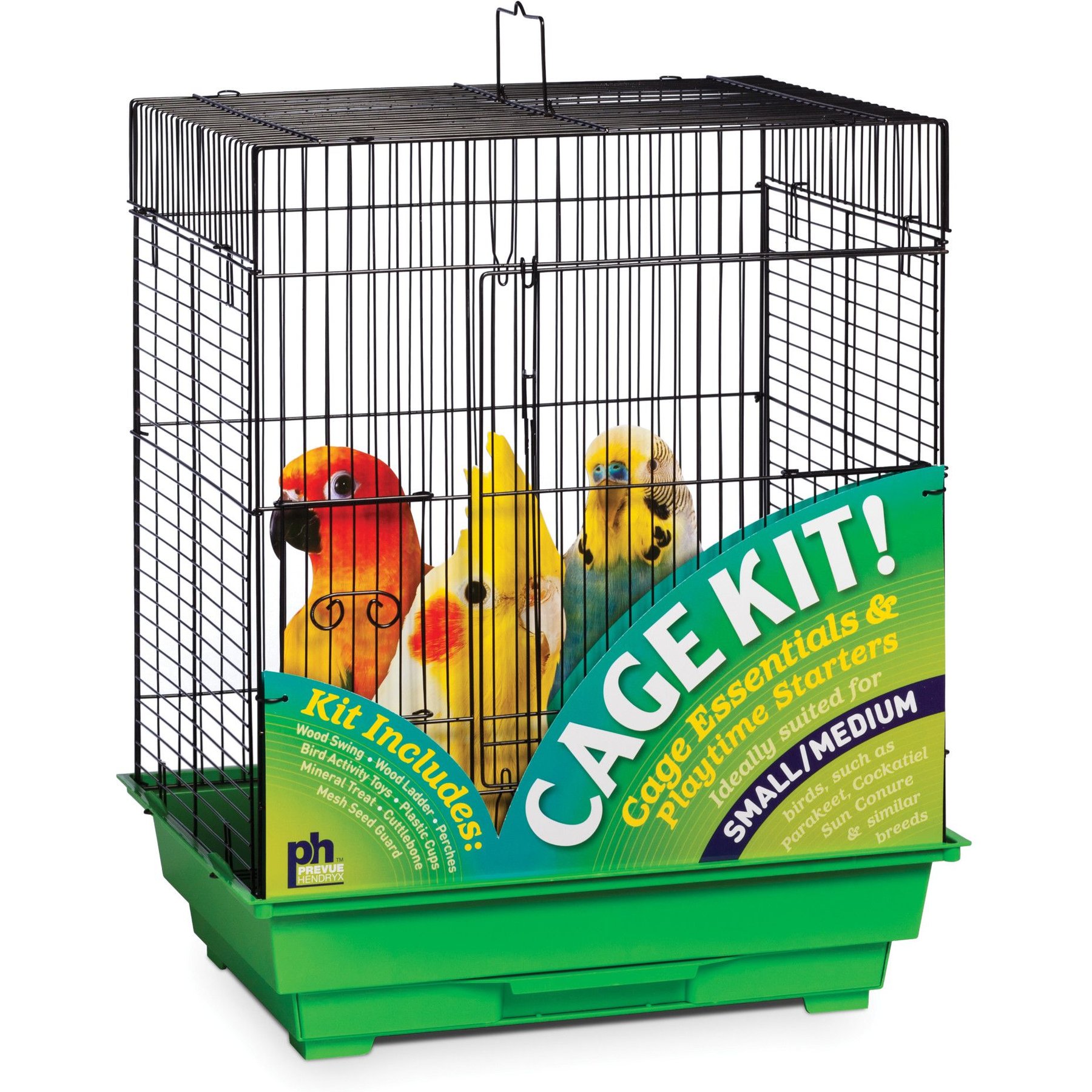 PREVUE PET PRODUCTS Square Top Bird Cage Starter Kit, Small/Medium