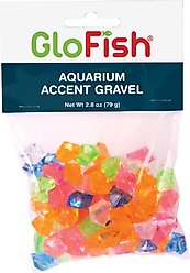 GloFish Accent Gravel for Aquariums, Multicolored, 2.8-oz bag