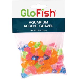 GloFish Accent Gravel For Aquariums, Multicolored, 2.8-oz bag