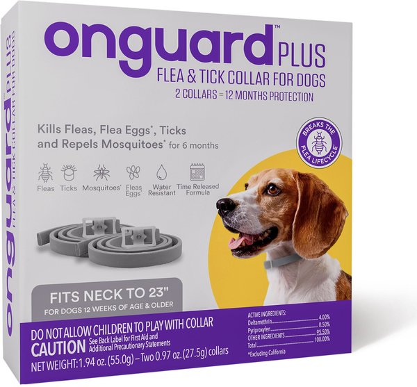 ONGUARD PLUS Flea Tick Collar for Dogs 2 collars 12 mos. supply Chewy