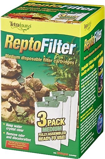Tetrafauna ReptoFilter Cartridges Replacements, 3 Count, Medium, 90 GPH