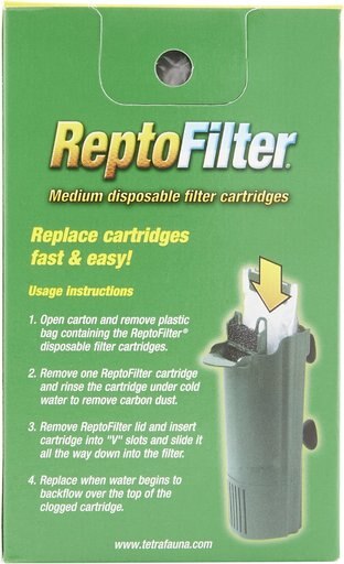 Tetrafauna ReptoFilter Cartridges Replacements, 3 Count, Medium, 90 GPH