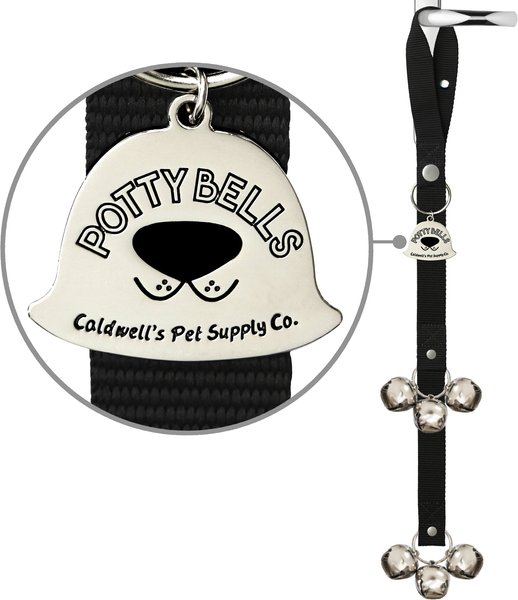 Caldwell's Potty Bells Original Dog Doorbell, Black slide 1 of 8