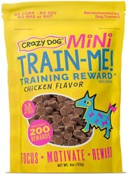 Crazy Dog Train-Me! Minis Chicken Flavor Dog Treats, 4-oz bag slide 1 of 8