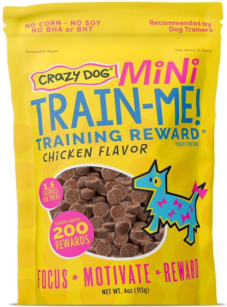 Crazy Dog Train-Me! Minis Chicken Flavor Dog Treats, 4-oz bag slide 1 of 4