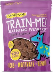 Crazy Dog Train-Me! Beef Flavor Dog Treats, 4-oz bag