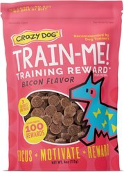 Crazy Dog Train-Me! Bacon Flavor Dog Treats, 4-oz bag