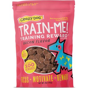 Crazy Dog Train-Me! Bacon Flavor Dog Treats, 4-oz bag