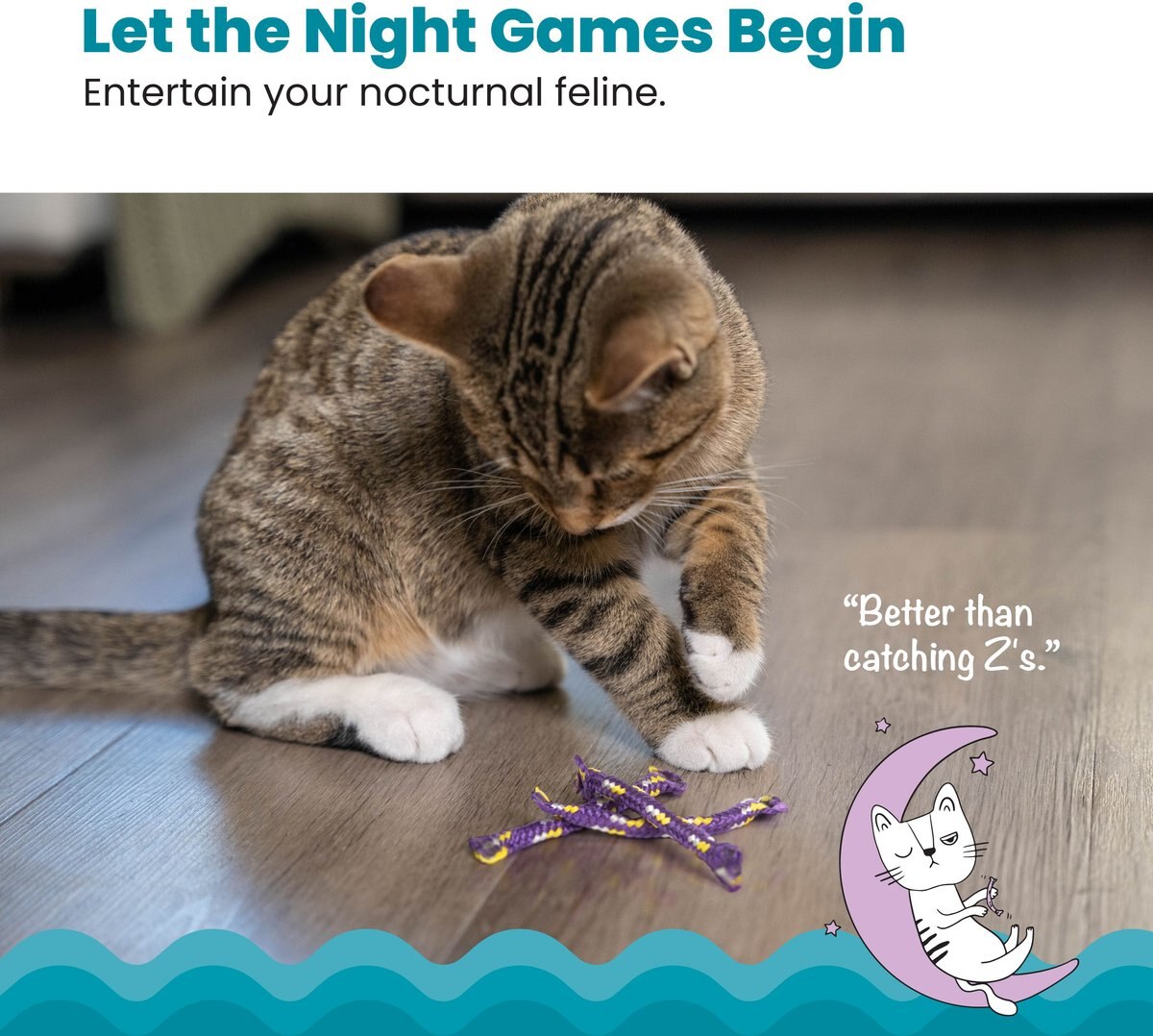 CATSTAGES Night Time Catnip Rolls Cat Toy