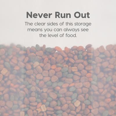 Show full view: IRIS WeatherPro Airtight Dog, Cat, Bird & Small Pet Food Storage Container with Casters, Clear & Black, 10-lb slide 7 of 11