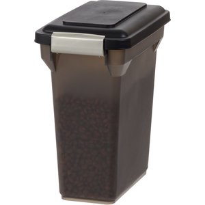 IRIS Airtight Food Storage Container, Smoke & Black, 12.5-lb