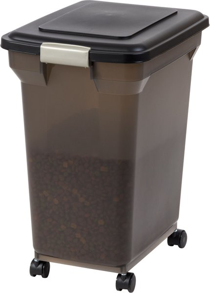 IRIS USA WeatherPro Airtight Dog, Cat, Bird & Small-Pet Food Storage Bin Storage Container with Attachable Casters, 45-lb/55-qt slide 1 of 7