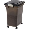 IRIS USA WeatherPro Airtight Dog, Cat, Bird & Small-Pet Food Storage Bin Storage Container with Attachable Casters, 45-lb/55-qt