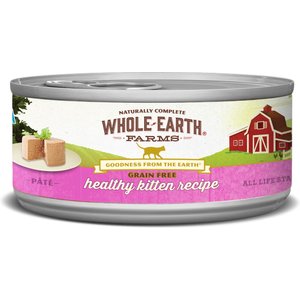 Whole Earth Farms Grain-Free Real Healthy Kitten Recipe Canned Cat Food, 5-oz, case of 24