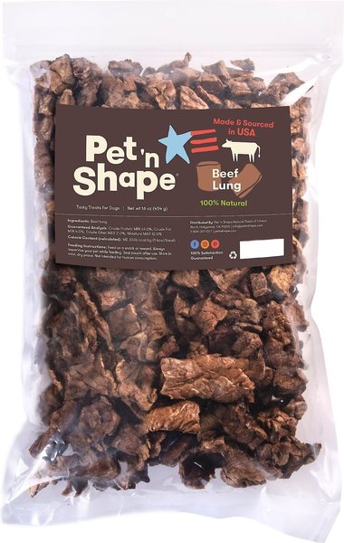 Pet 'n Shape USA All-Natural Grain-Free Chewz Beef Lungs Dog Treats, 1-lb bag slide 1 of 8