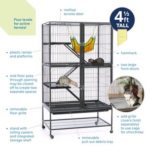 Prevue Pet Products Feisty Ferret Home, Black Hammertone