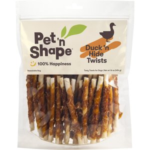 Pet 'n Shape All-Natural Duck Hide Twists Dog Treats, 16-oz bag