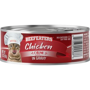 Beefeaters Chicken Chunk Gravy Wet Cat Food, 3-oz can, case of 24