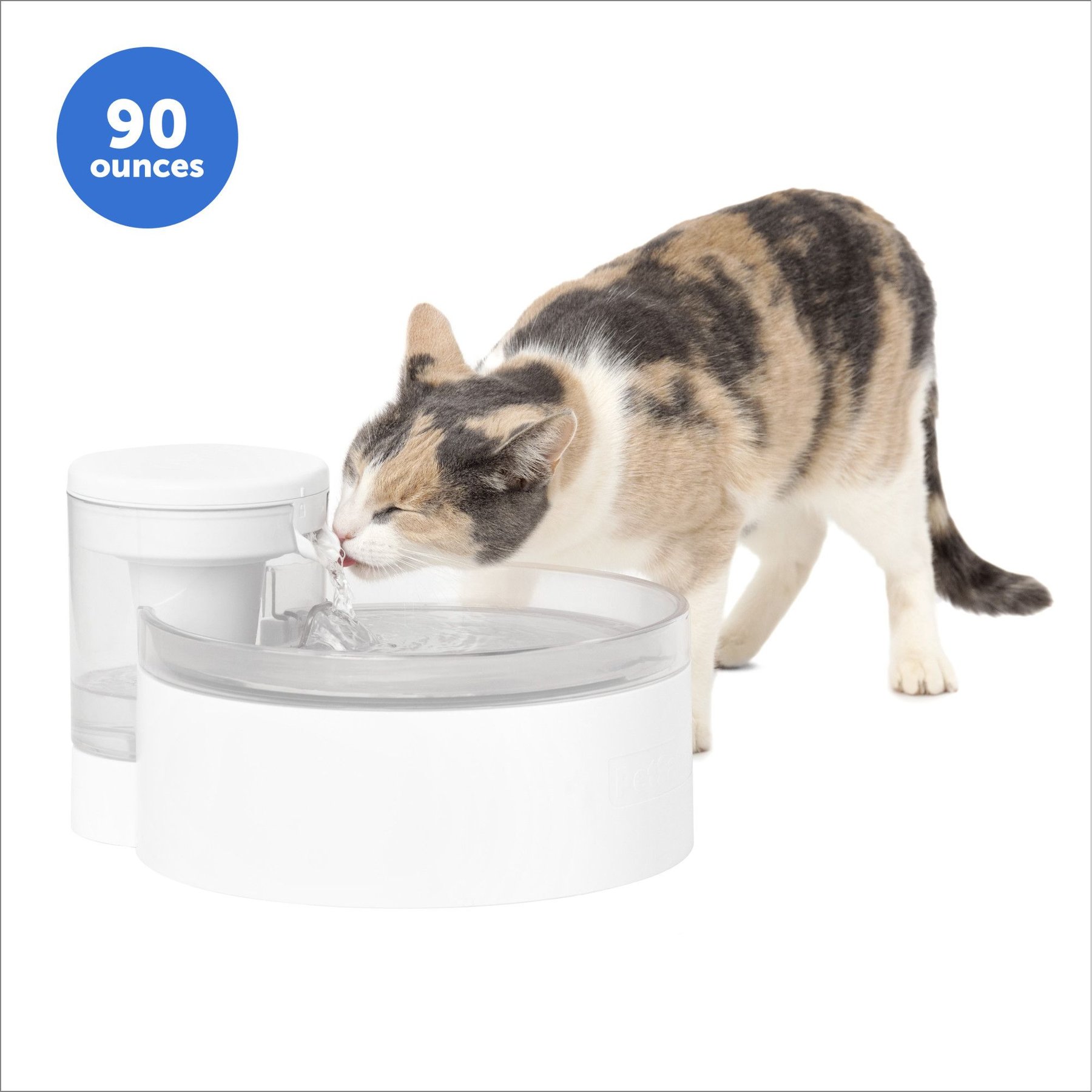 PetSafe Outlast Pumpless Cat Water Fountain, White, 90-oz