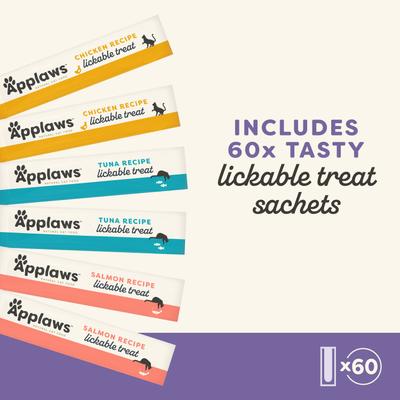 Show full view: Applaws Variety Puree Selection Lickable Cat Treats, 0.5-oz tube, 60 count slide 3 of 9