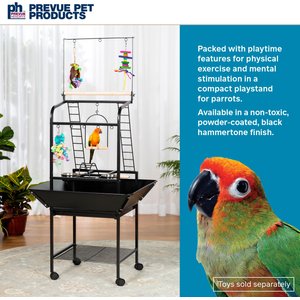 Prevue Pet Products Small Parrot Playstand, Black Hammertone