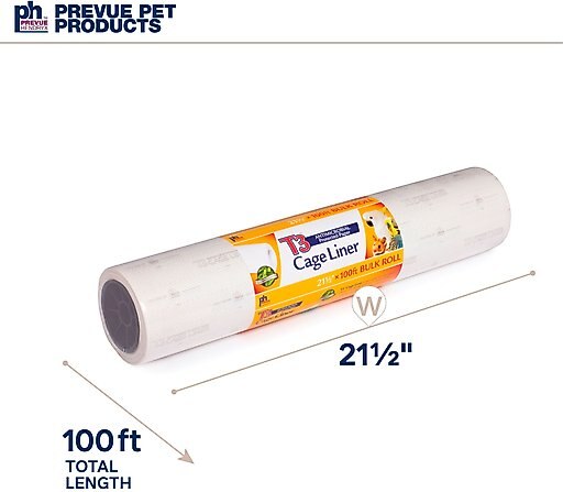 Prevue Pet Products T3 Antimicrobial Protected Paper Bird & Small Animal Cage Liner, 21.5 in x 100 ft