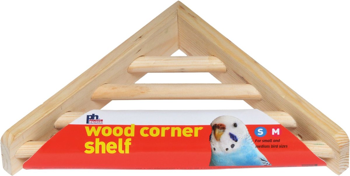 PREVUE PET PRODUCTS Wood Corner Bird Cage Shelf, 7-in 