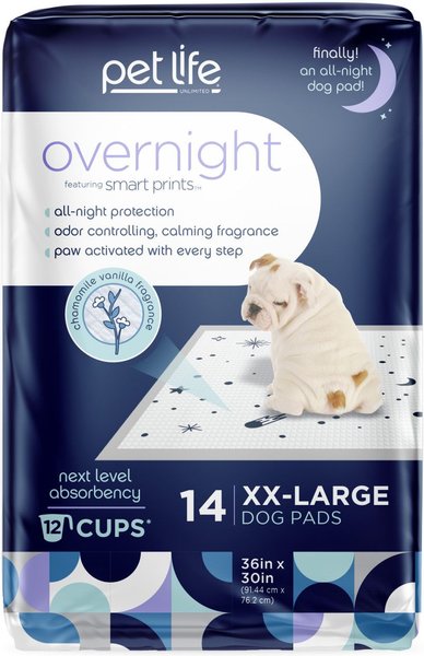 PET LIFE UNLIMITED Overnight Smart Prints Dog Pee Pads Chamomile