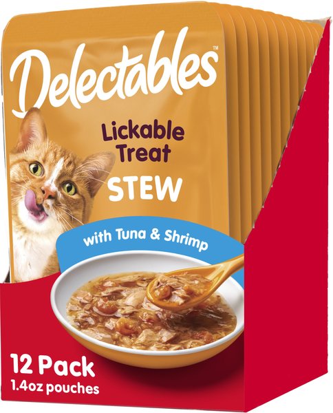 Hartz Delectables Stew Tuna & Shrimp Lickable Cat Treat, 1.4-oz, case of 12 slide 1 of 10